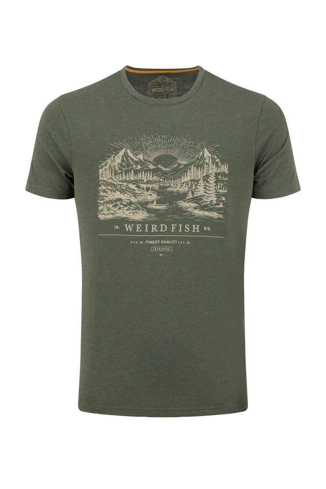 Weird Fish Weird Fish Men's Sunrise Front Print Graphic T-Shirt in Pale Green - 2