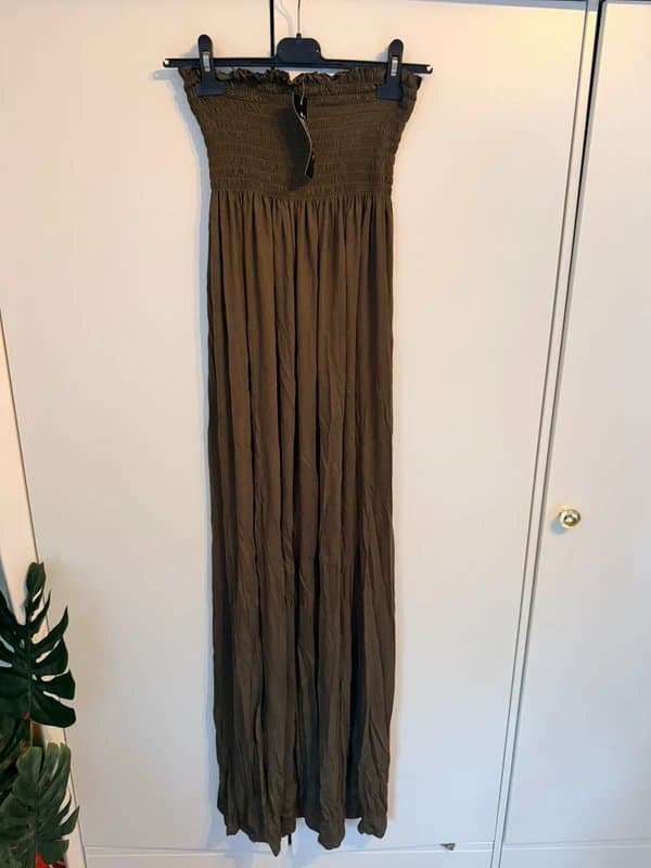 unbranded Khaki Strapless Dress Size 12-14