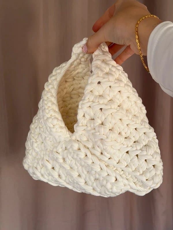 No Label Handmade White Crochet Bag