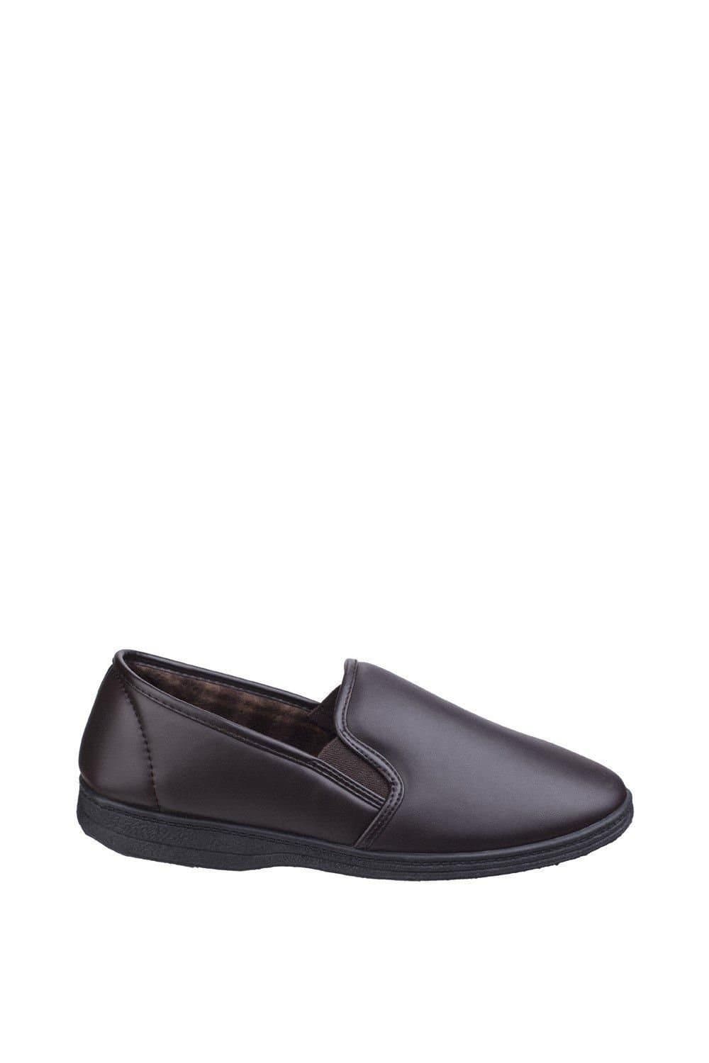 Fleet & Foster Fleet & Foster Men's Visa Twin Gusset Slipper in Brown