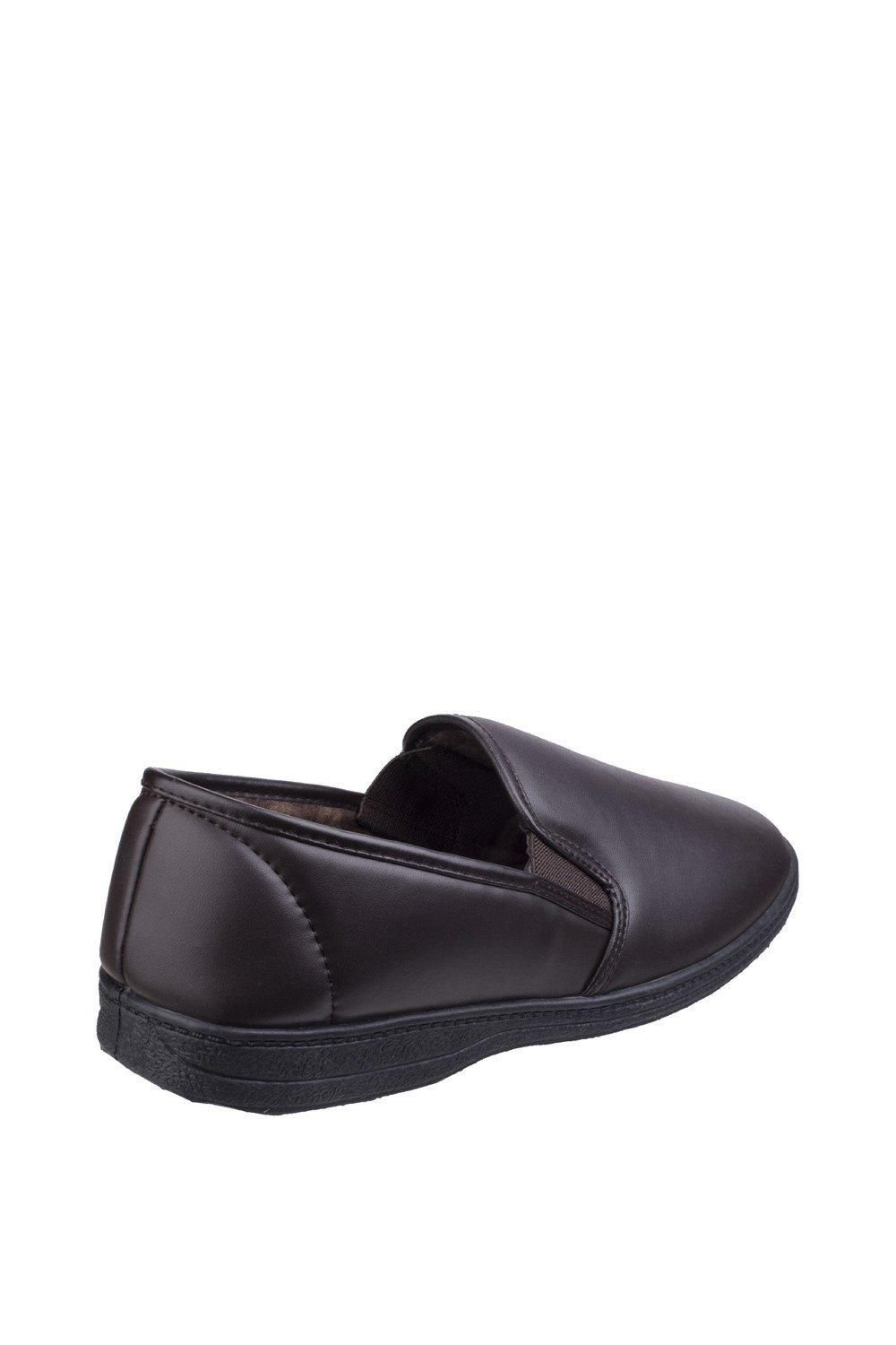 Fleet & Foster Fleet & Foster Men's Visa Twin Gusset Slipper in Brown - 3