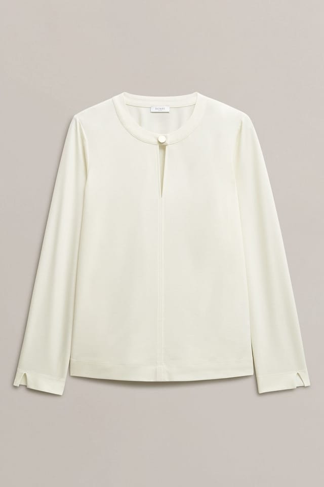 Hobbs London Hobbs London Women's Janey Long Sleeve Keyhole Ponte Tunic in Off-White - 2