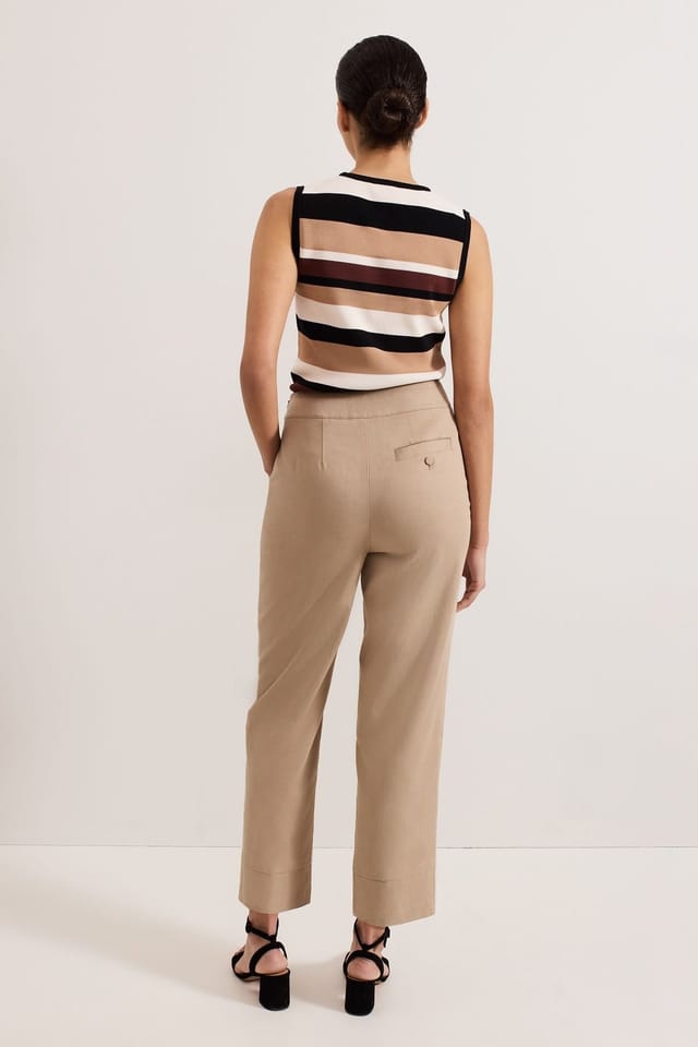 Phase Eight Phase Eight Women's Ellwood Neutral Textured Straight Trouser in Beige - 3