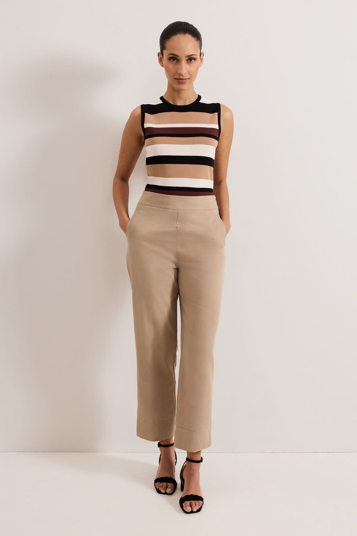 Phase Eight Phase Eight Women's Ellwood Neutral Textured Straight Trouser in Beige - 4