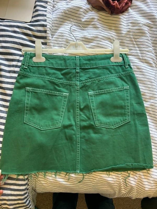 Topshop Topshop green denim skirt