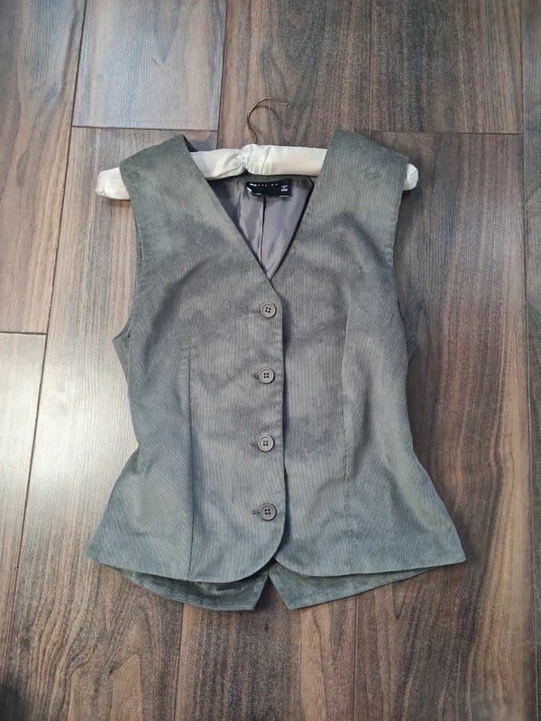ASOS Grey Corduroy Vintage Style Waistcoat
