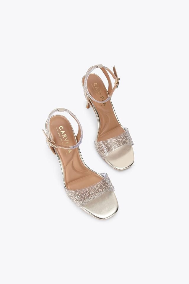 Carvela Carvela Women's 'Positano Vinyl Sandal' Heels in Gold - 2