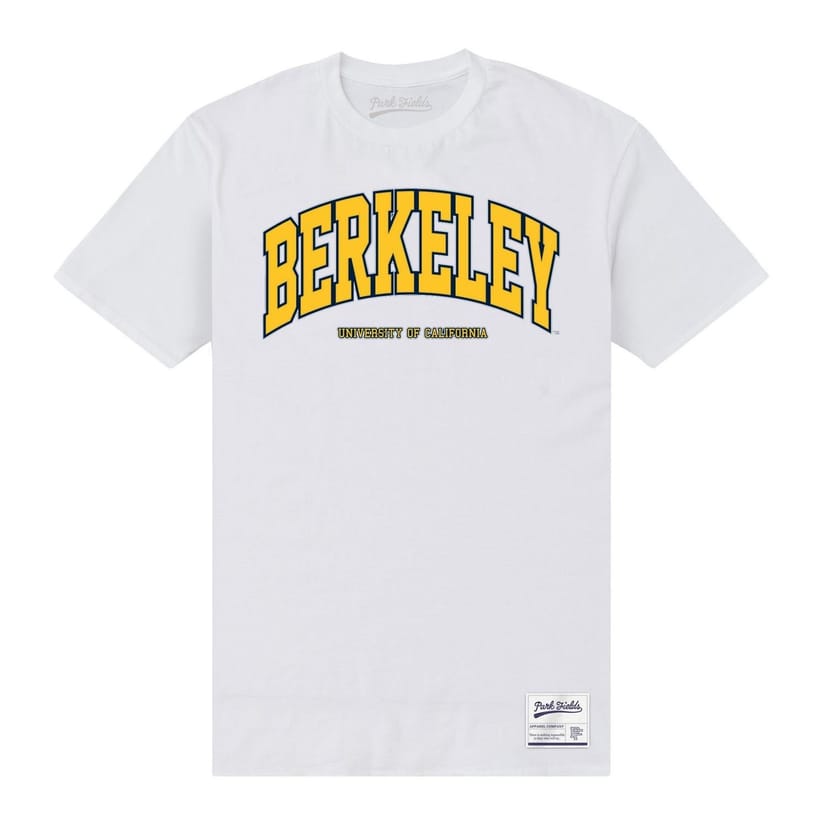 UC Berkeley UC Berkeley Men's Arch Printed Navy T-Shirt in White - 1