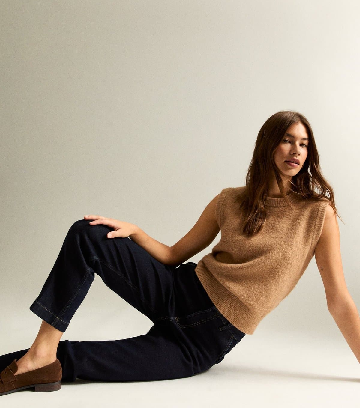 New Look Women's Navy Casey Creased Front Straight Leg Jeans New Look