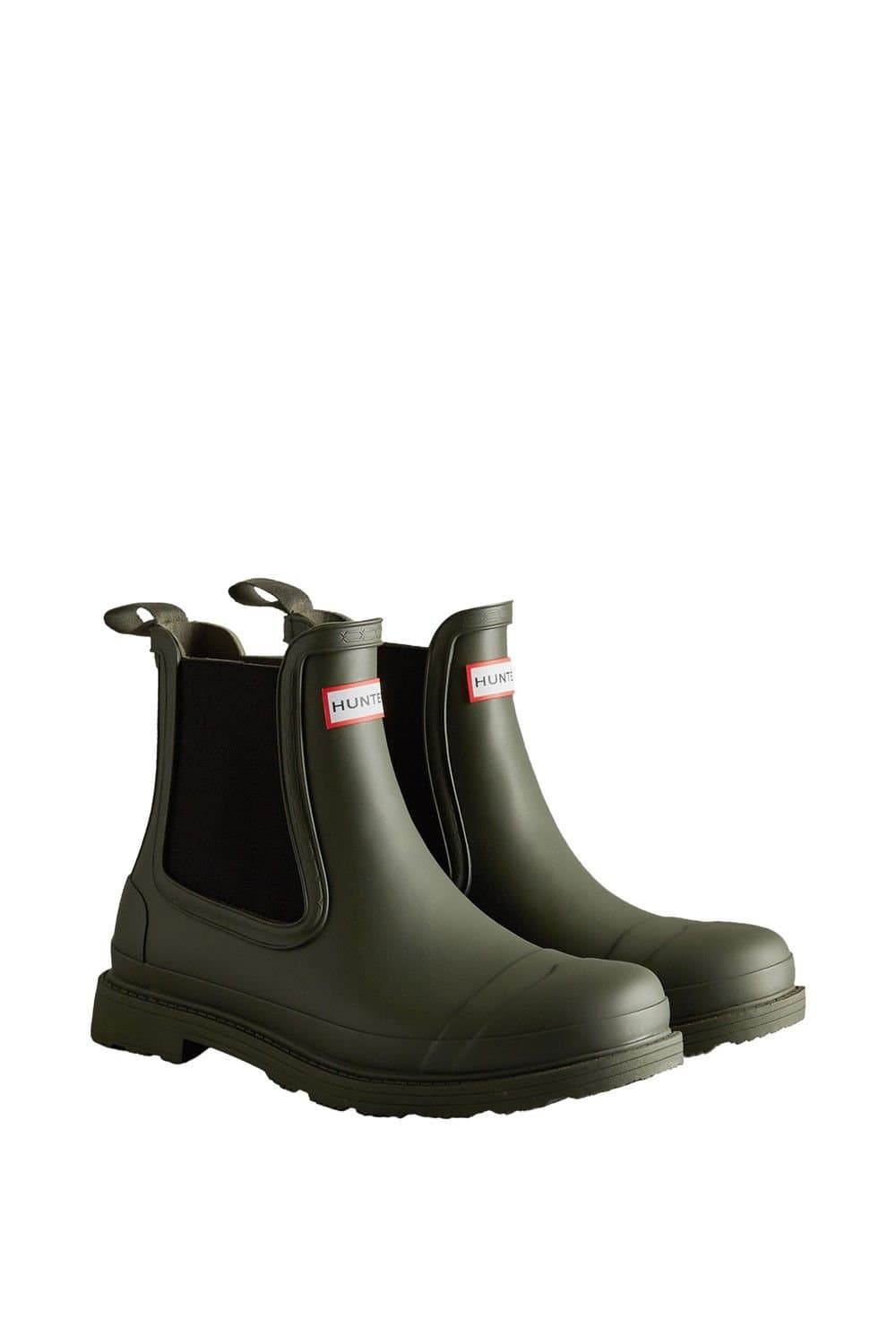 Hunter Hunter Men's Commando Chelsea Boots in Dark Olive