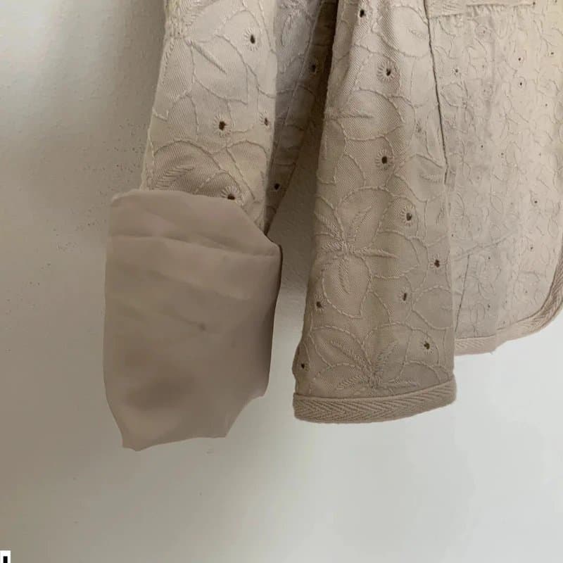 Bhs BHS 14 Stone beige summer cotton blazer jacket lace embroidered