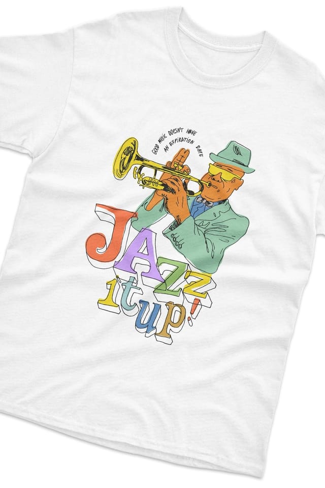 Bad Zebedee Bad Zebedee Men's Jazz It Up T-Shirt in White - 2