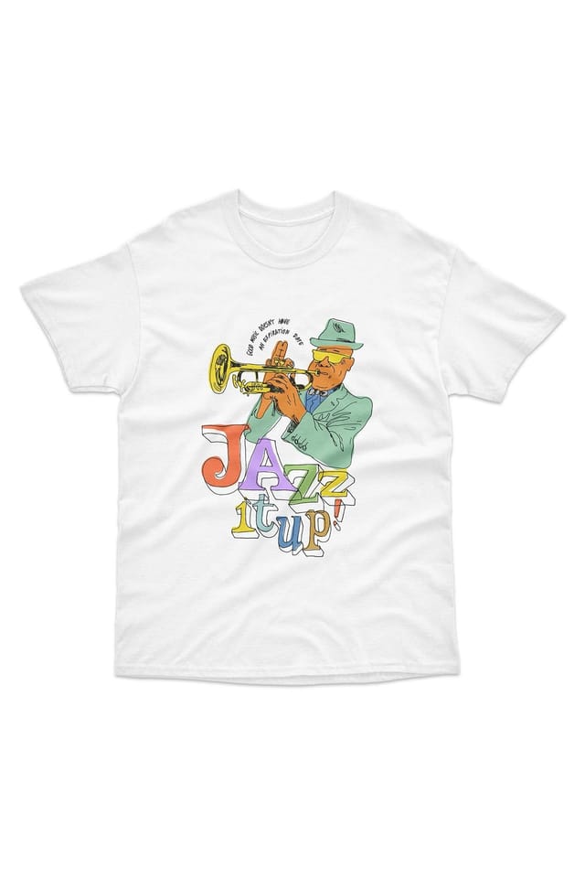 Bad Zebedee Bad Zebedee Men's Jazz It Up T-Shirt in White - 3