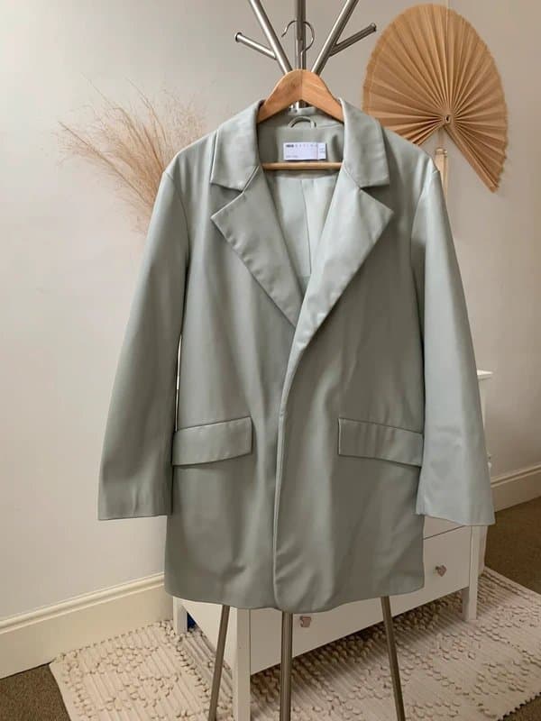 ASOS ASOS grey leather coat