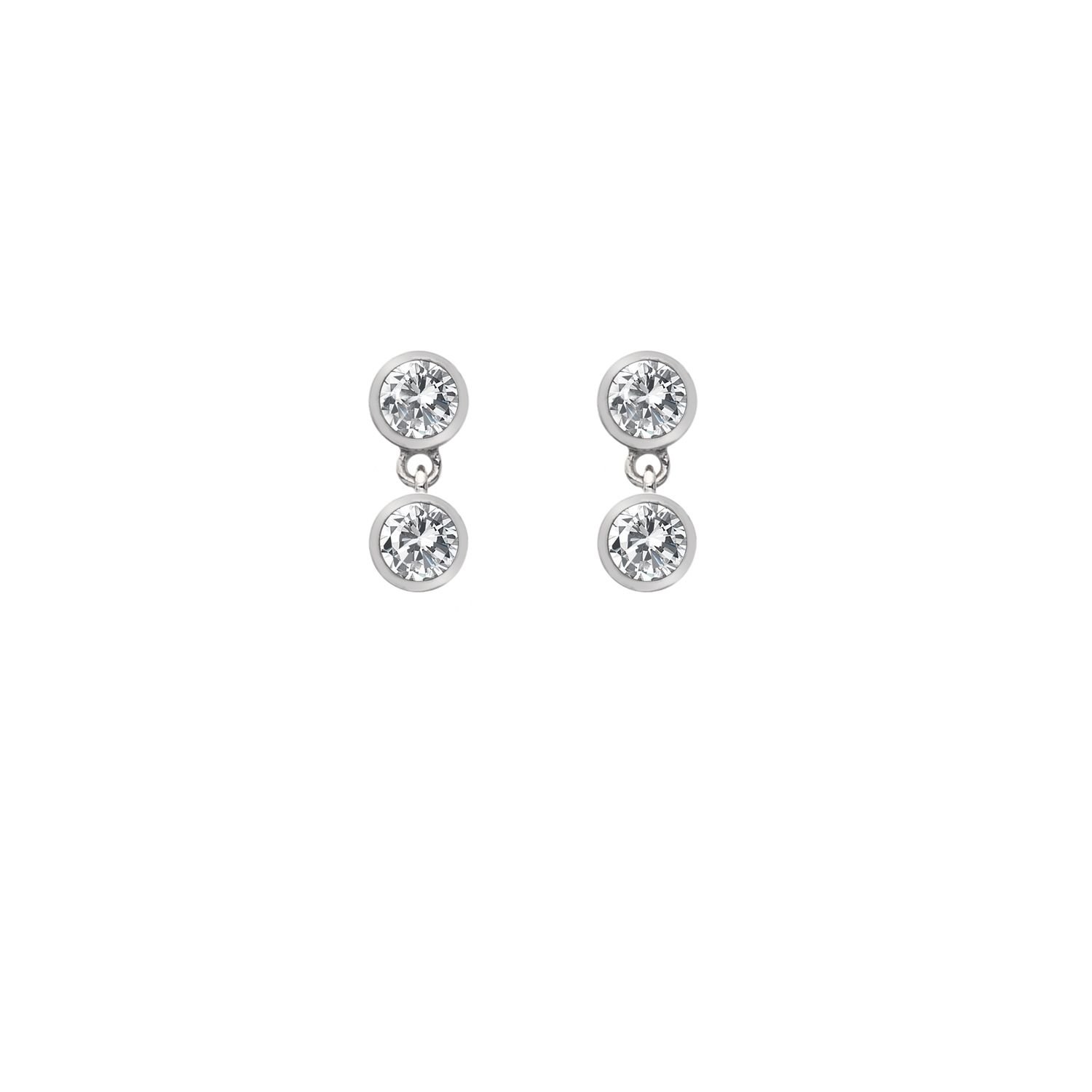 Hot Diamonds Hot Diamonds Women's Tender White Topaz Earrings - Double Drop in Silver - 3