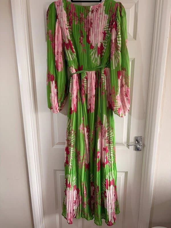 ASOS Design ASOS Design Wrap Maxi Dress with Balloon Sleeve in Green – Size 8 – New With Tags