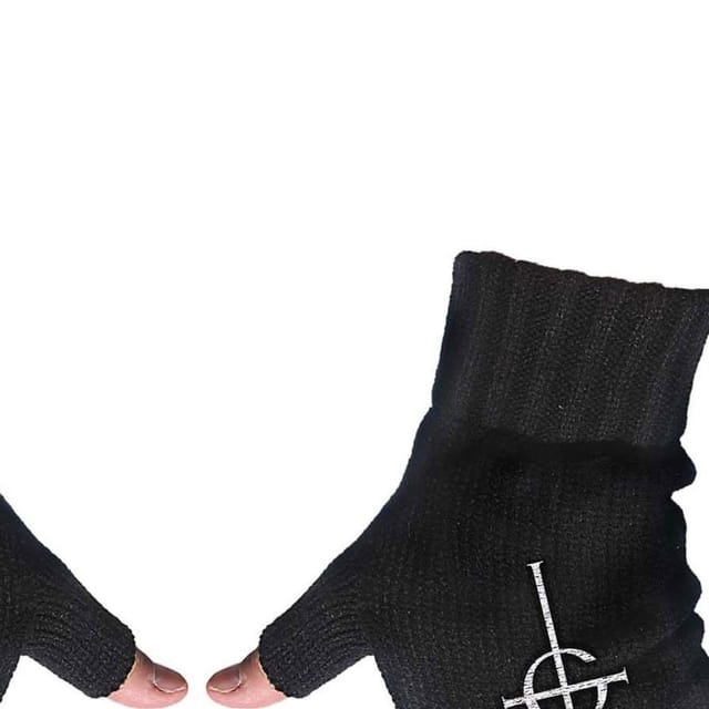 Ghost Ghost Men's Cross Fingerless Gloves in Black - 2