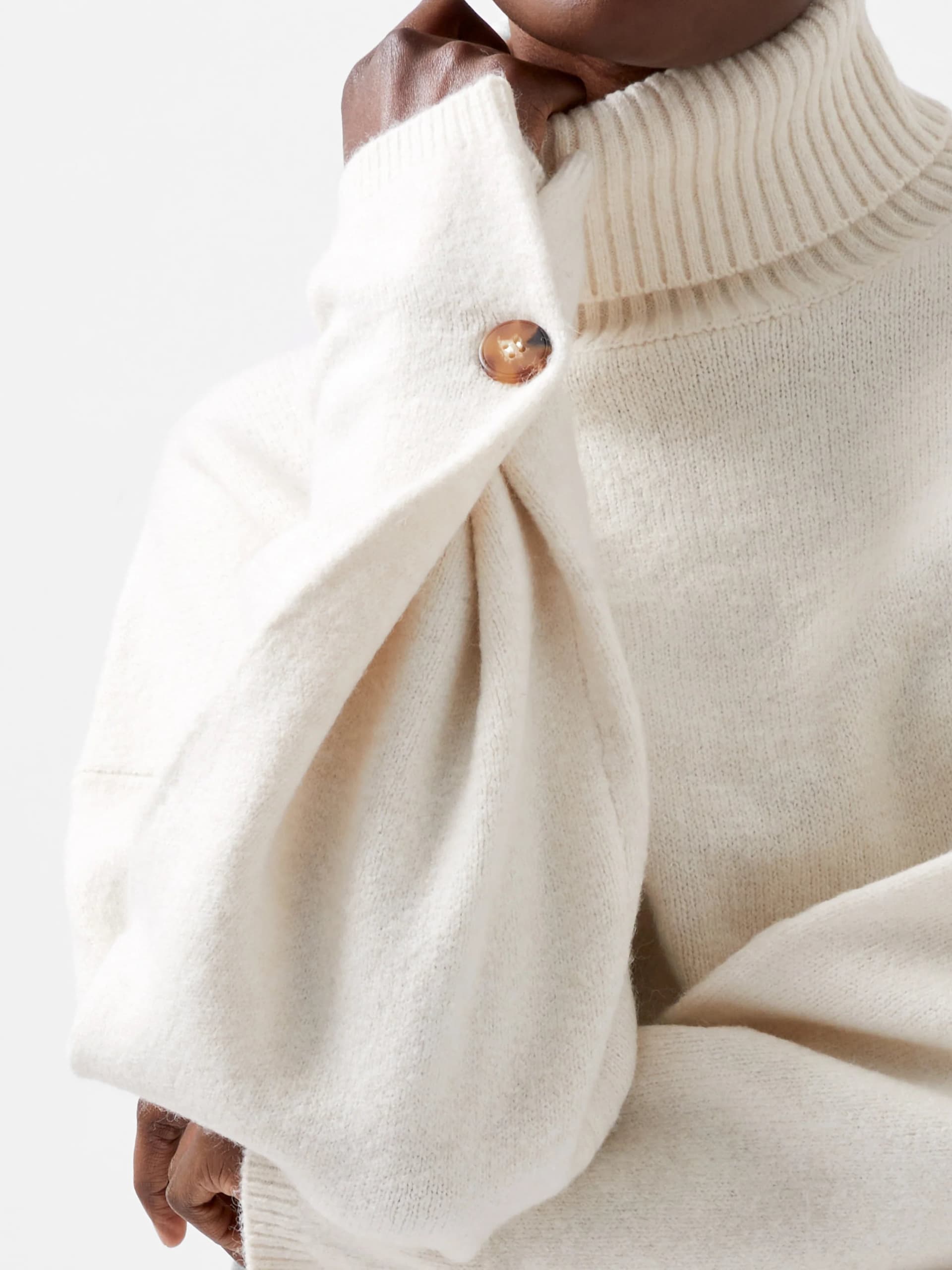French Connection Kezia Recycled Roll Neck Jumper Classic Cream