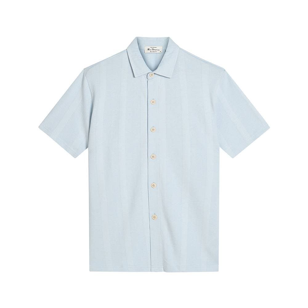 Ben Sherman Ben Sherman Men's Vertical Pique Textured Shirt in Blue