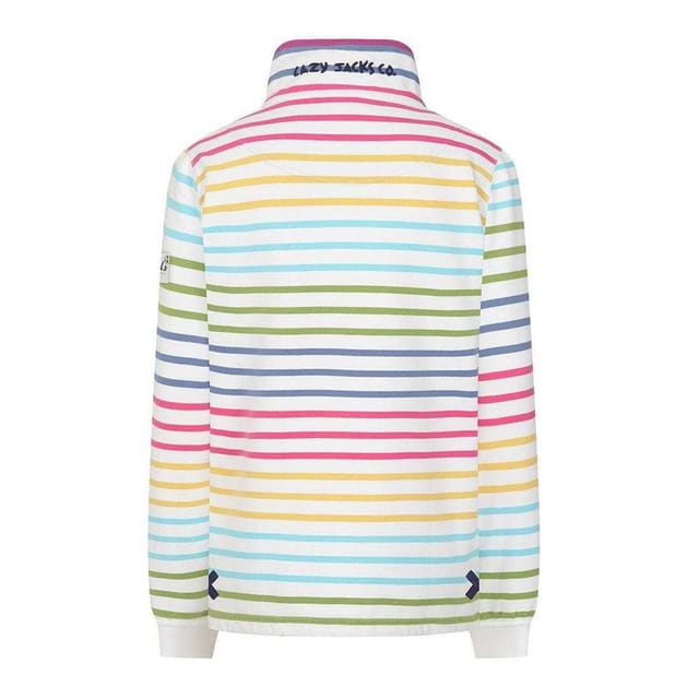 Lazy Jacks Lazy Jacks Women's Colour Block Stripe Button Neck Sweatshirt - 2