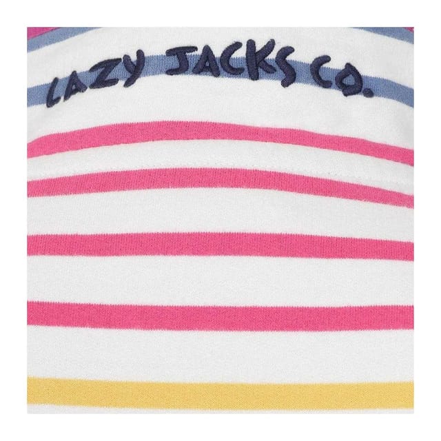 Lazy Jacks Lazy Jacks Women's Colour Block Stripe Button Neck Sweatshirt - 3