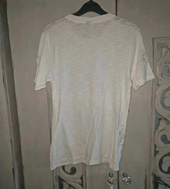 Topshop Topshop White Embellished Star Design Tshirt