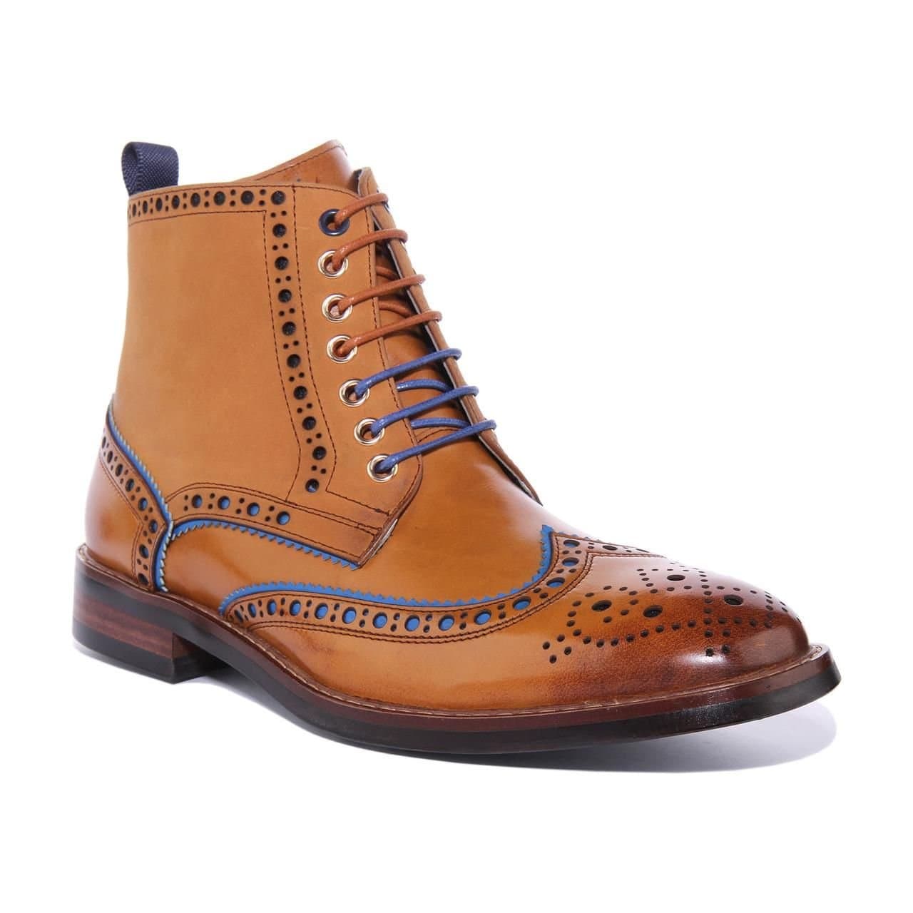 JUSTINREESS ENGLAND JUSTINREESS ENGLAND Men's 'Gary' Leather Ankle Boots in Brown