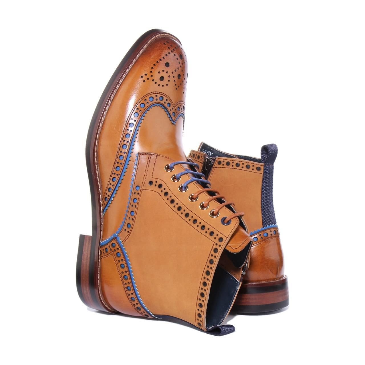 JUSTINREESS ENGLAND JUSTINREESS ENGLAND Men's 'Gary' Leather Ankle Boots in Brown - 4