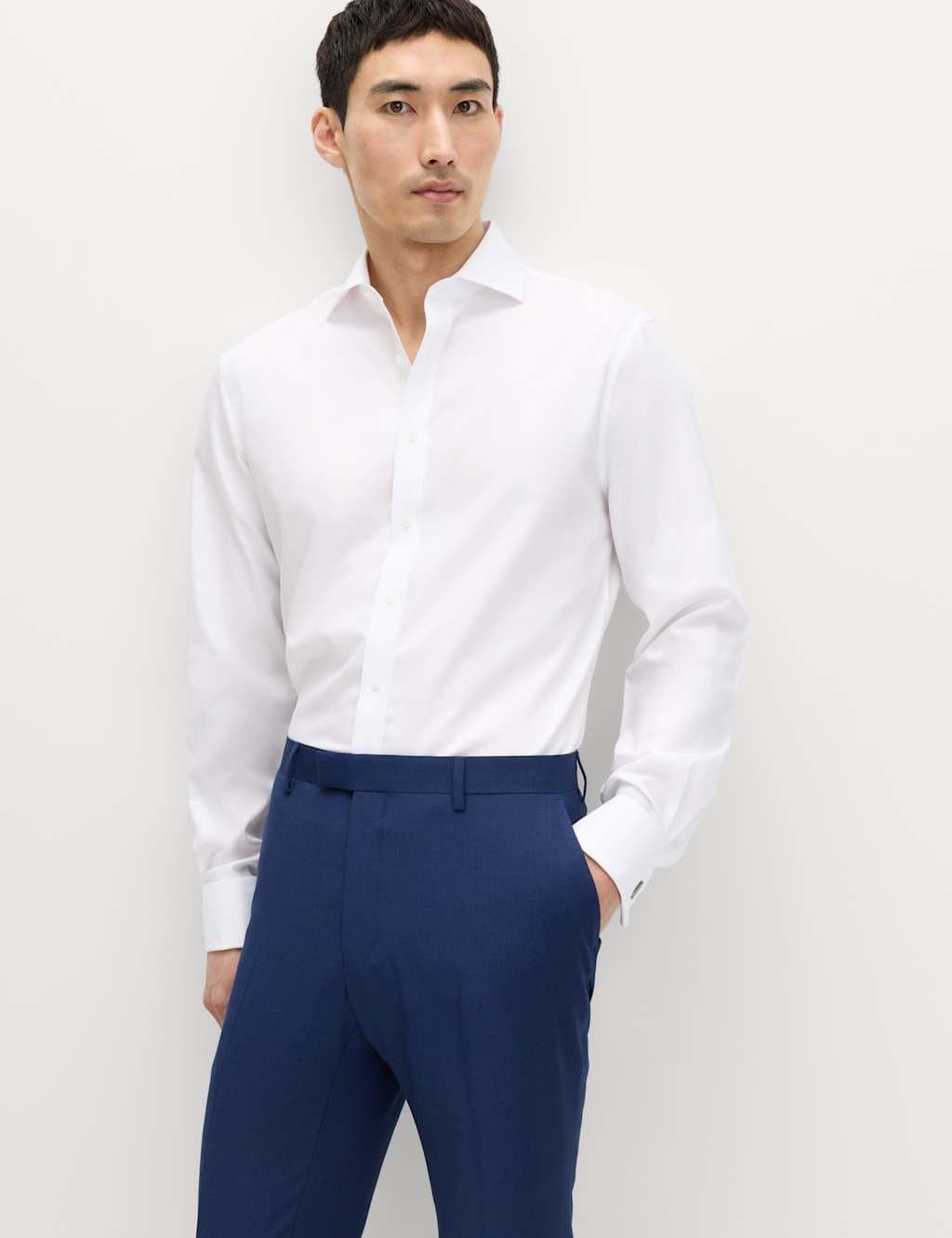 Marks & Spencer M&S Slim Fit Ultimate Non Iron Pure Cotton Shirt White
