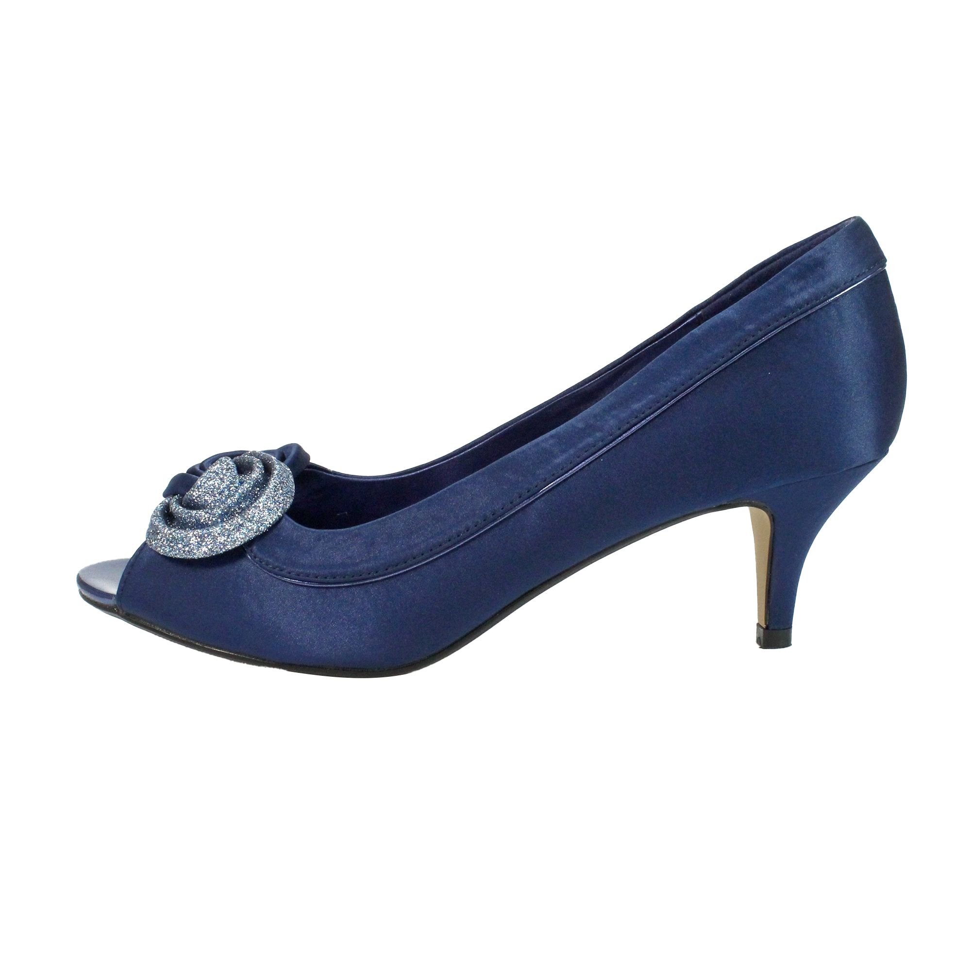 Lunar Lunar Women's Ripley Satin Court Shoes in Navy - 3