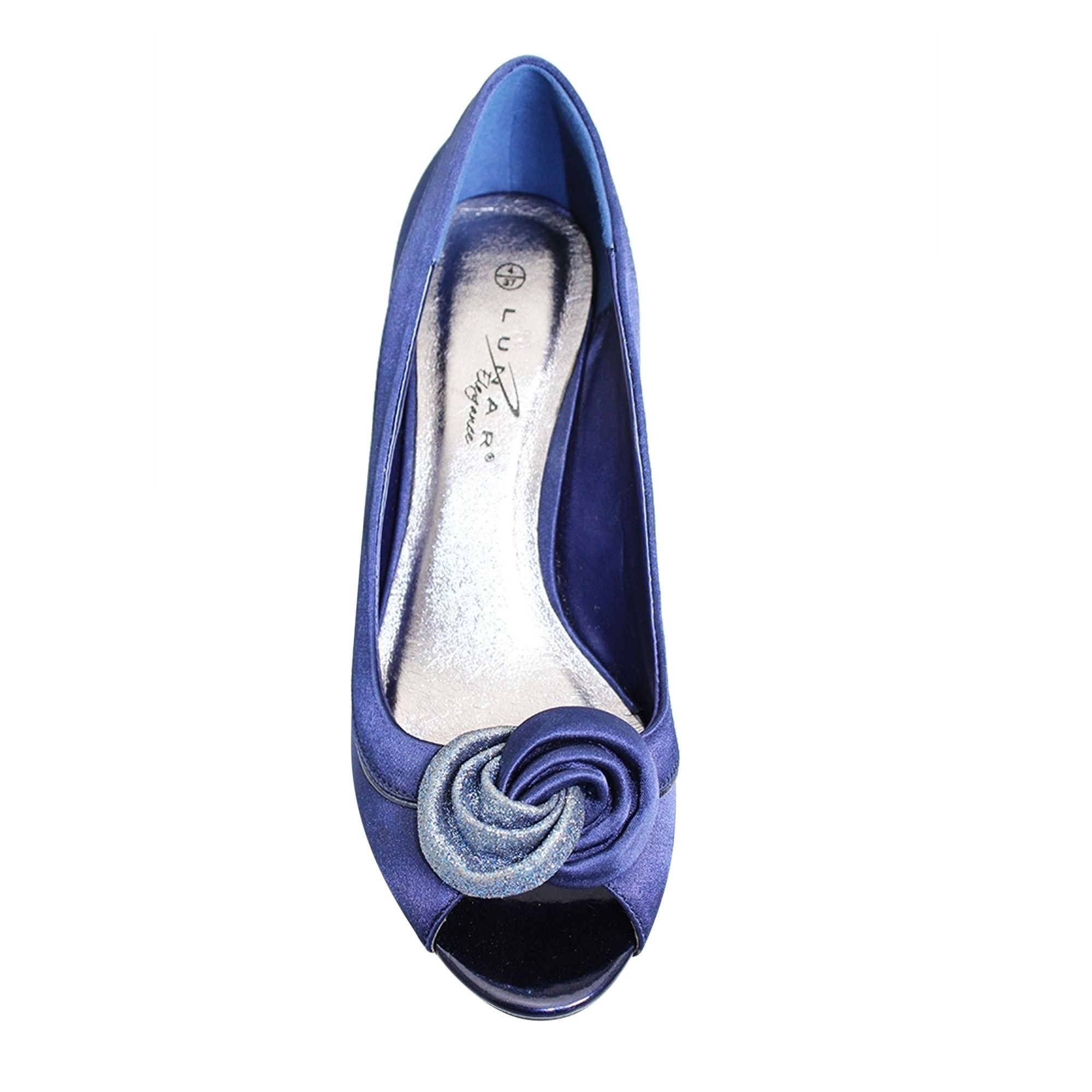 Lunar Lunar Women's Ripley Satin Court Shoes in Navy - 4