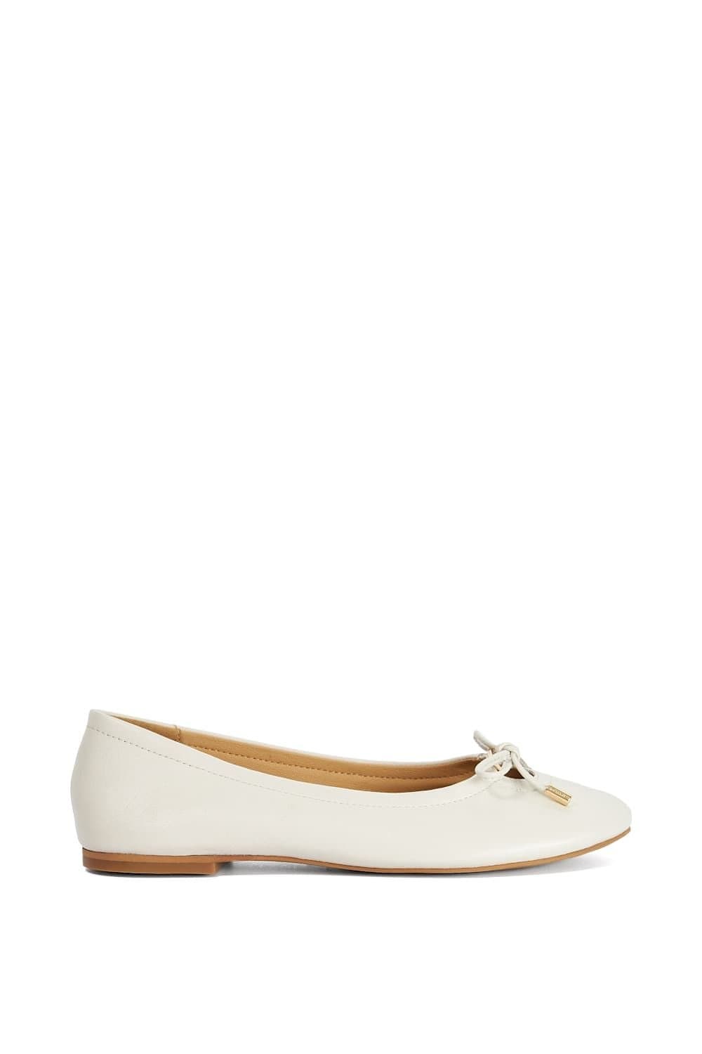 Dune London Dune London Women's 'Hali' Leather Ballet Pumps in Natural