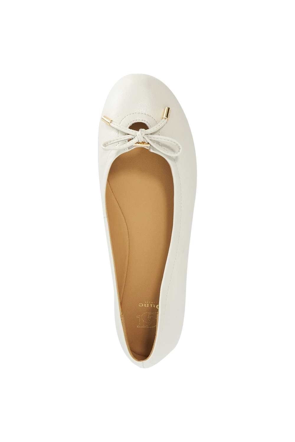 Dune London Dune London Women's 'Hali' Leather Ballet Pumps in Natural - 4