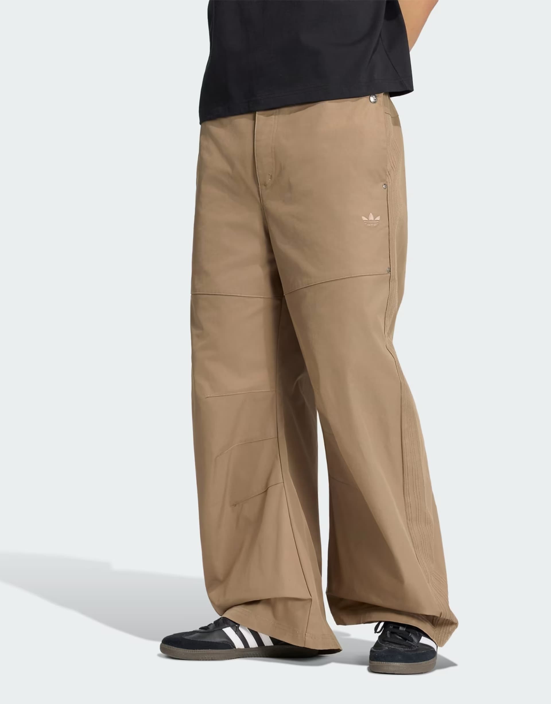ASOS adidas Originals Premium essentials wide pants in khaki six