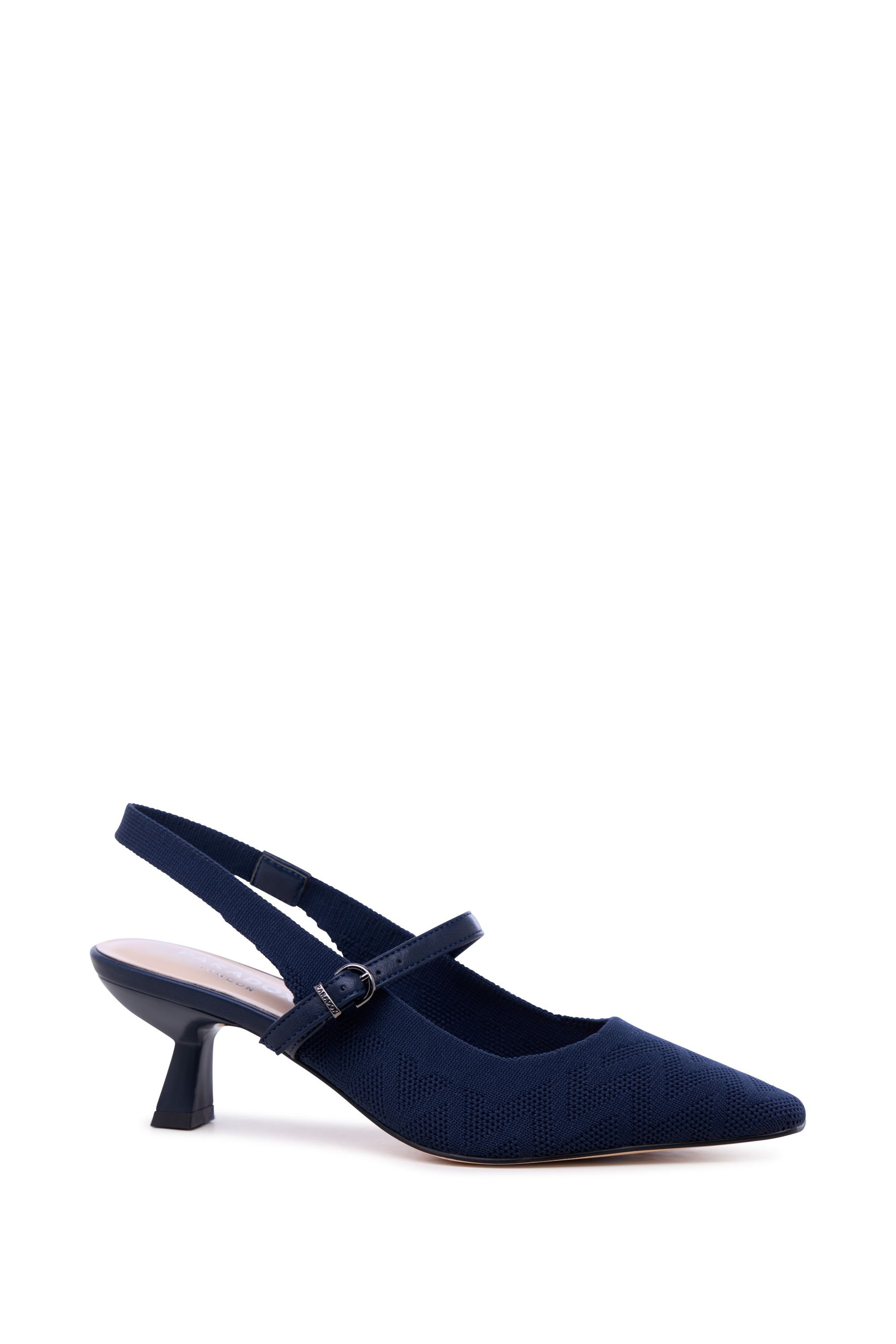 Paradox London Paradox London Women's Tropicana' Sling Back Low Heel Shoes in Navy - 2