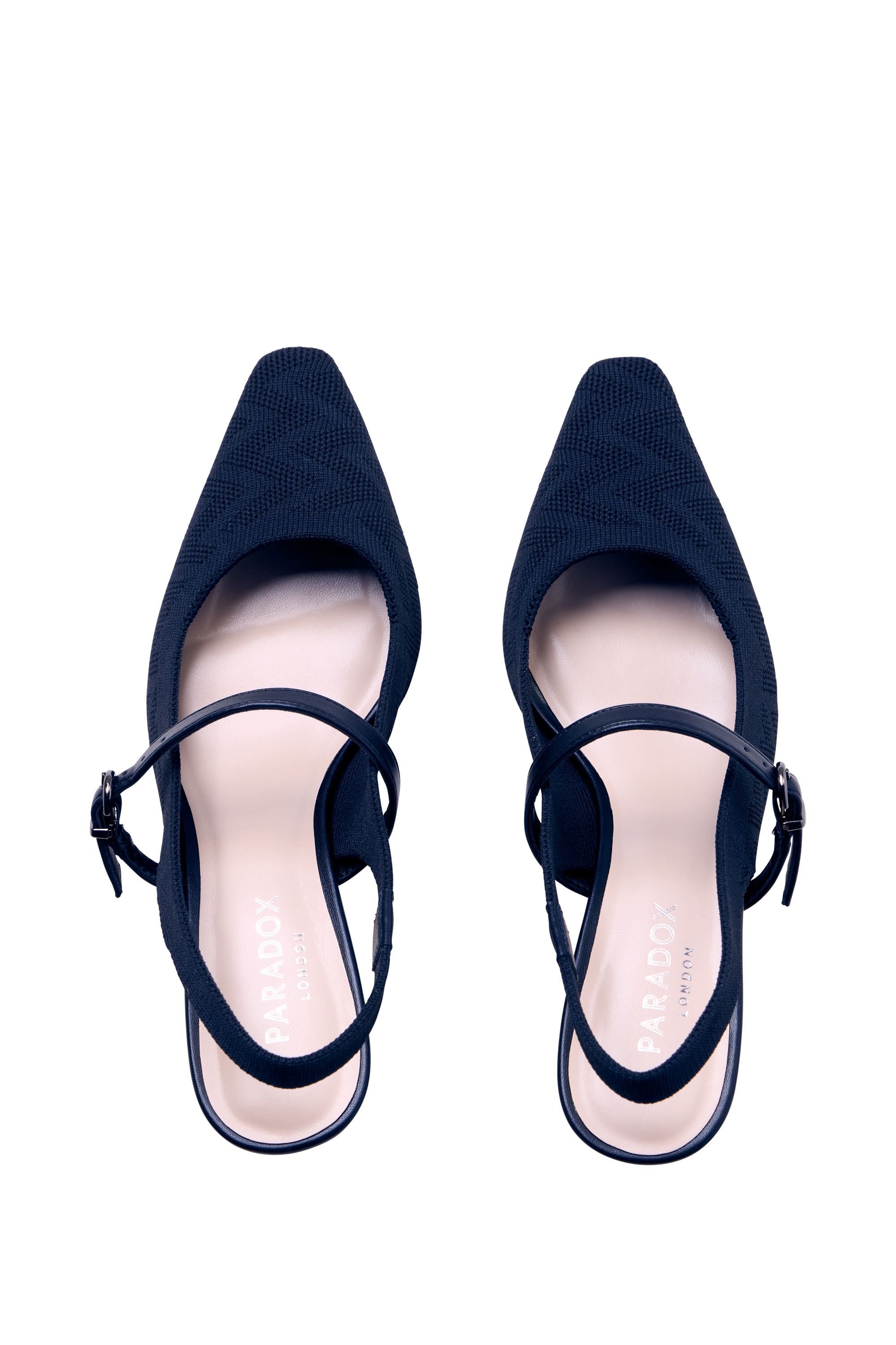 Paradox London Paradox London Women's Tropicana' Sling Back Low Heel Shoes in Navy - 3