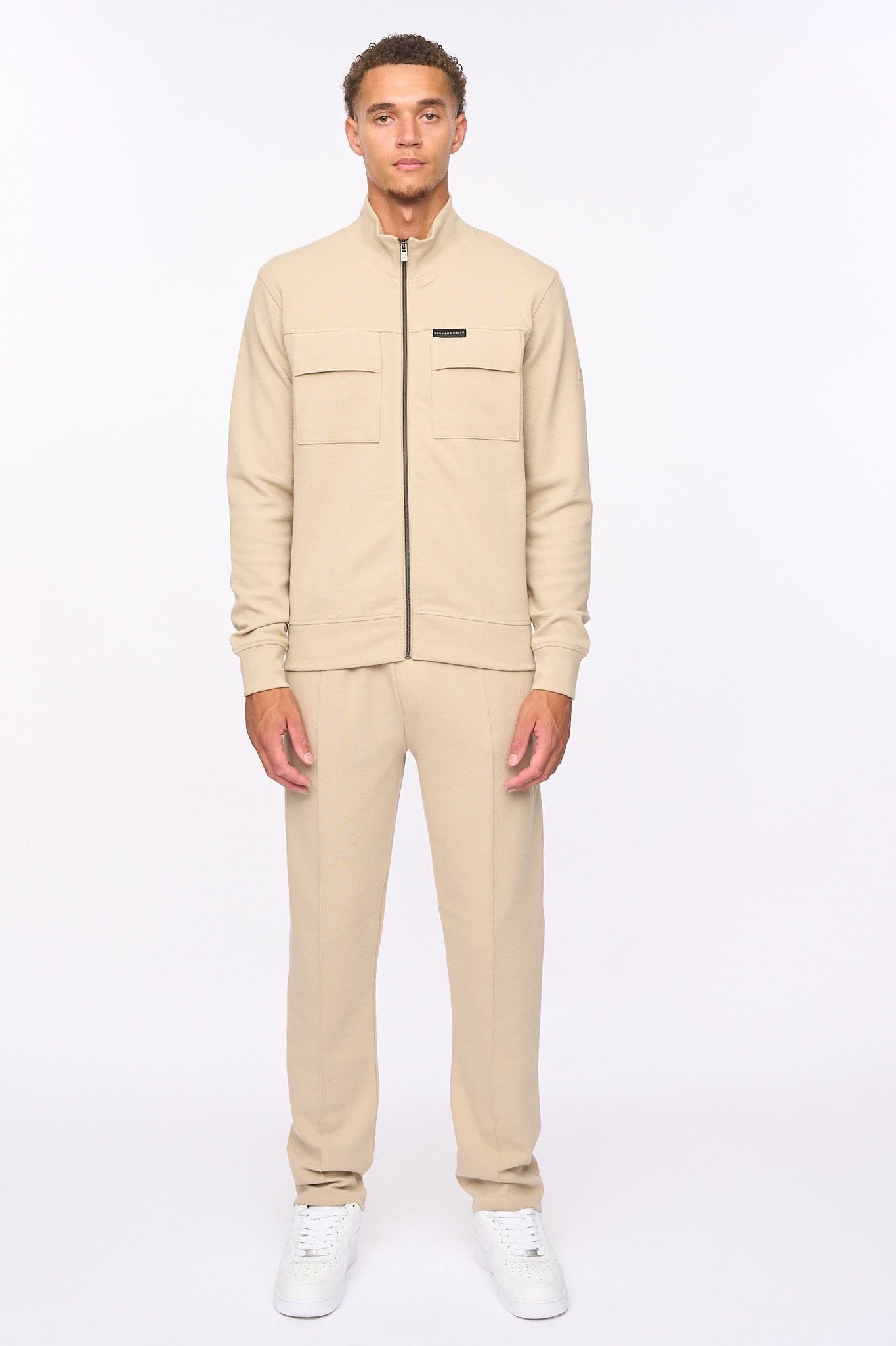 Duck&Cover Duck&Cover Tames Men's Straight-Leg Pintuck Joggers in Stone - 4