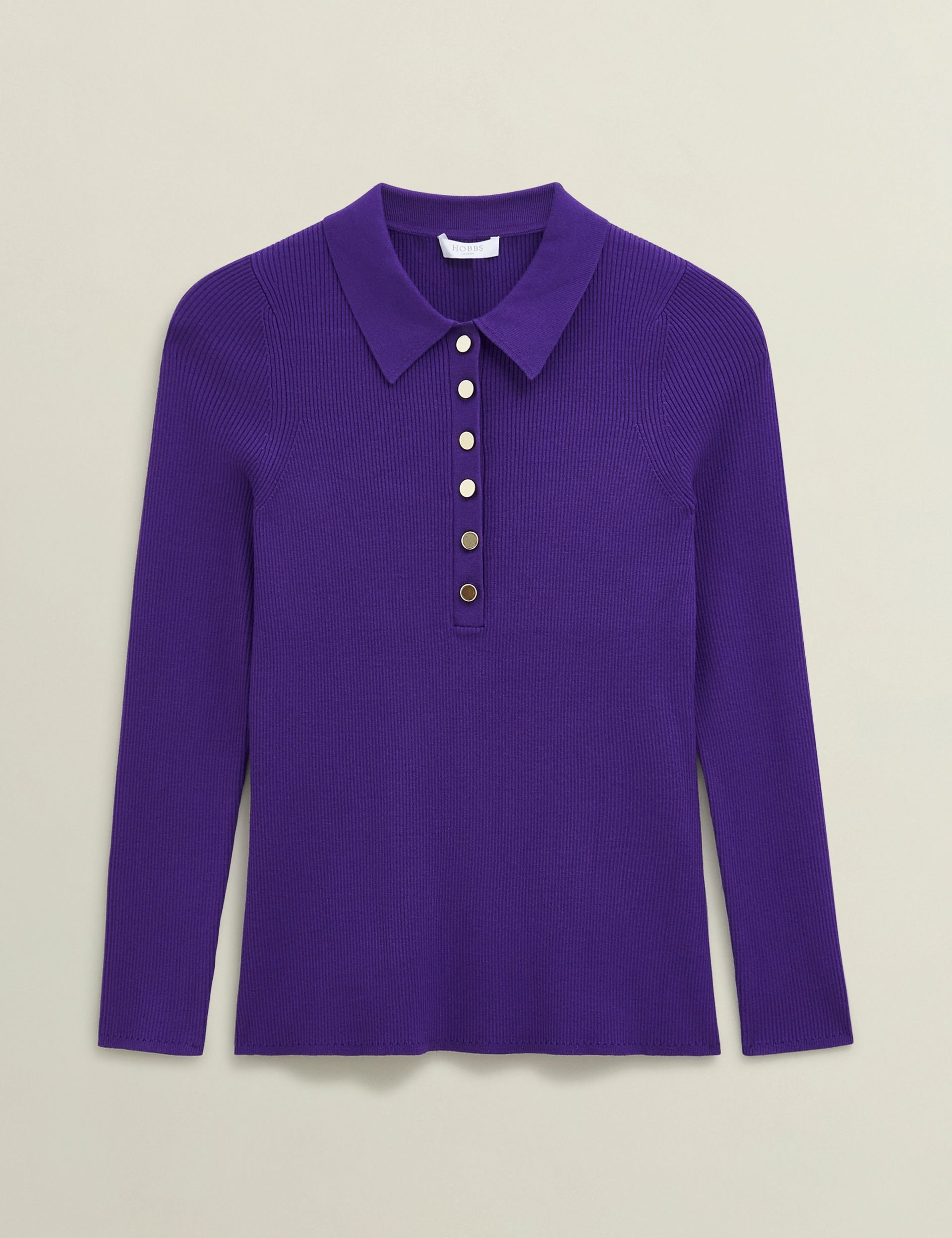 Hobbs London Hobbs London Women's Fara Knitted Shirt in Grape - 2