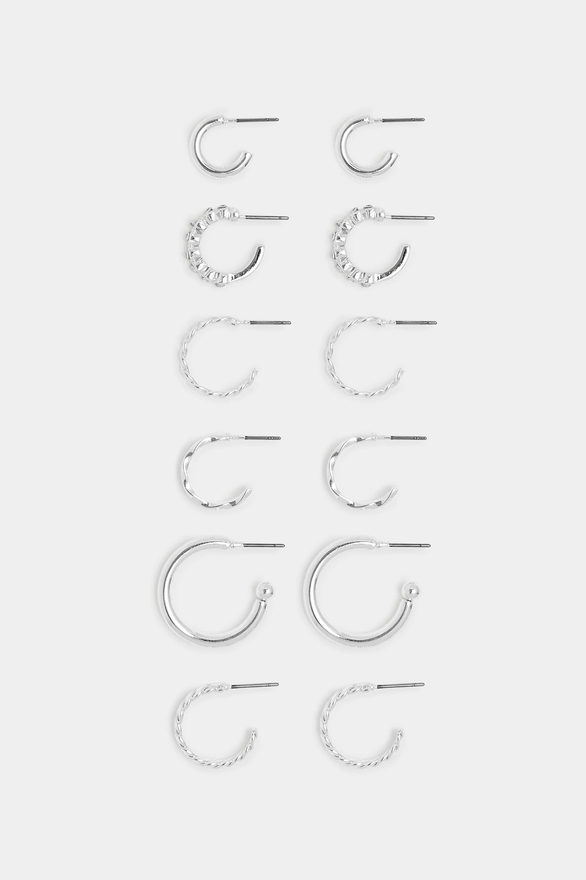 Yours 6 Pack Silver Classic Hoop Earrings Set