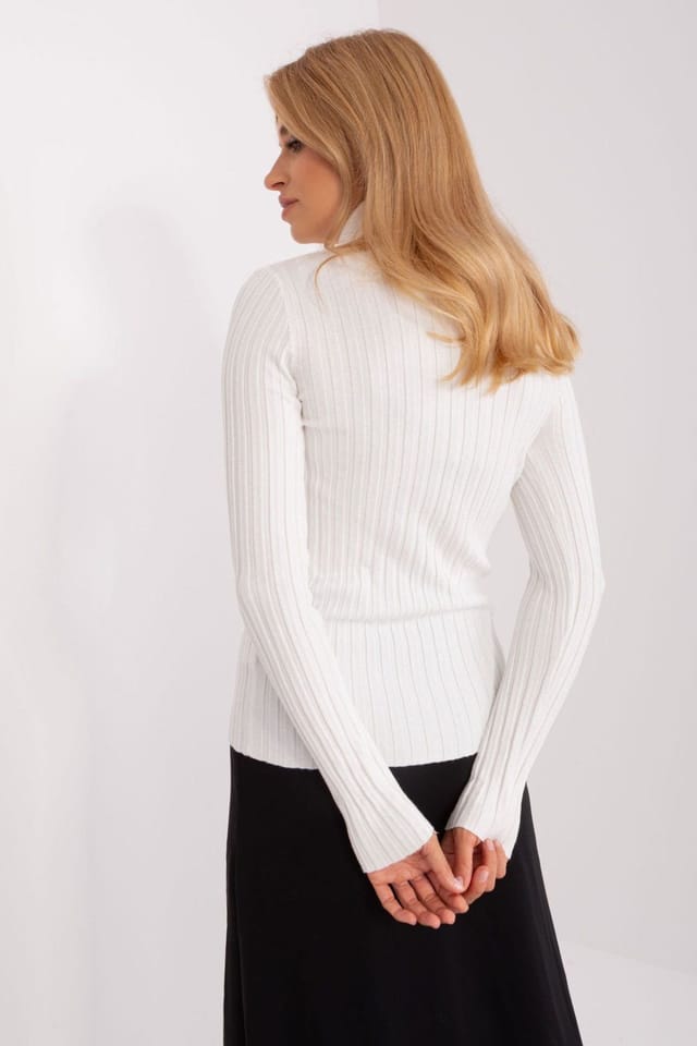 Love Lace Love Lace Women's Soft Viscose Ribbed Turtleneck Sweater Style 185553 in White - 3
