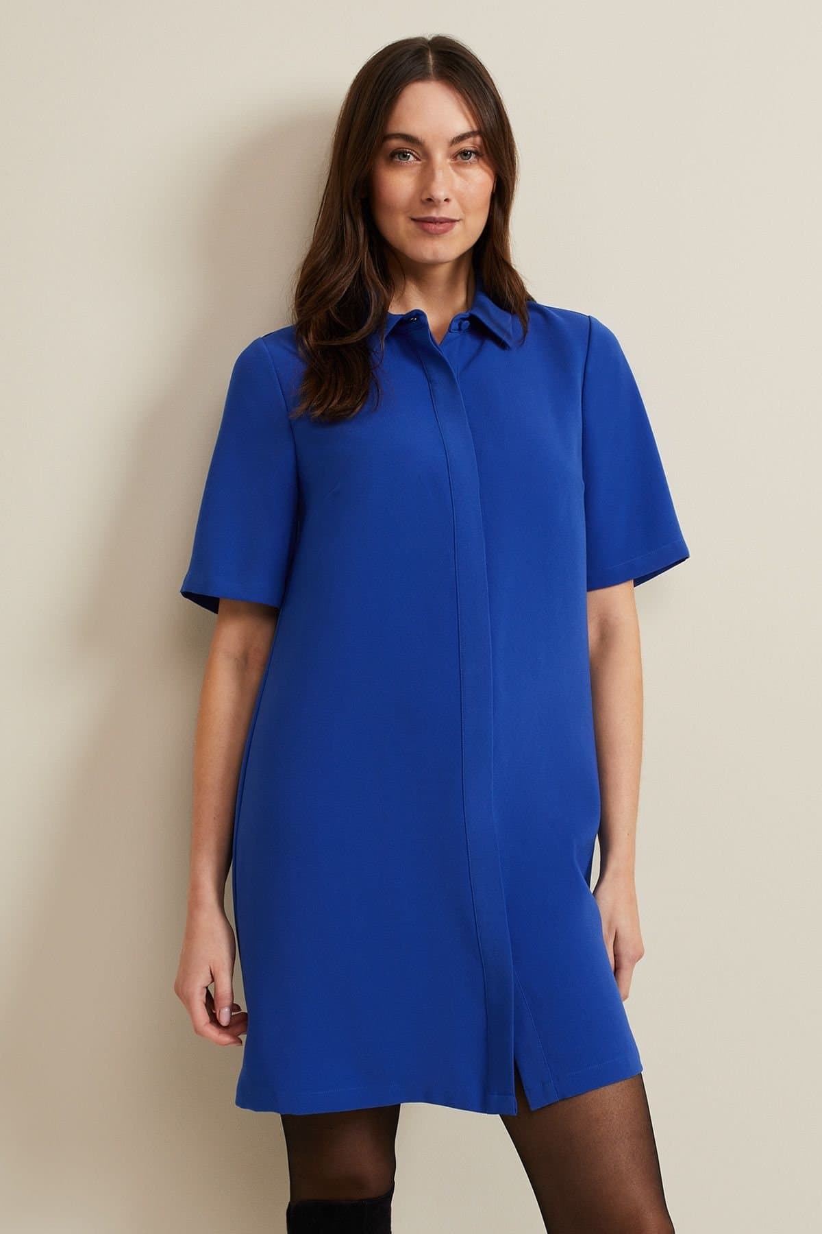 Phase Eight Phase Eight Women's Cara Button Through Tunic Dress in Cobalt