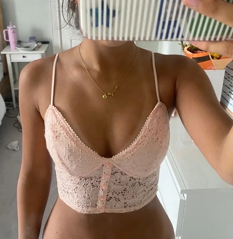 New Look Rose Lace Crop Top