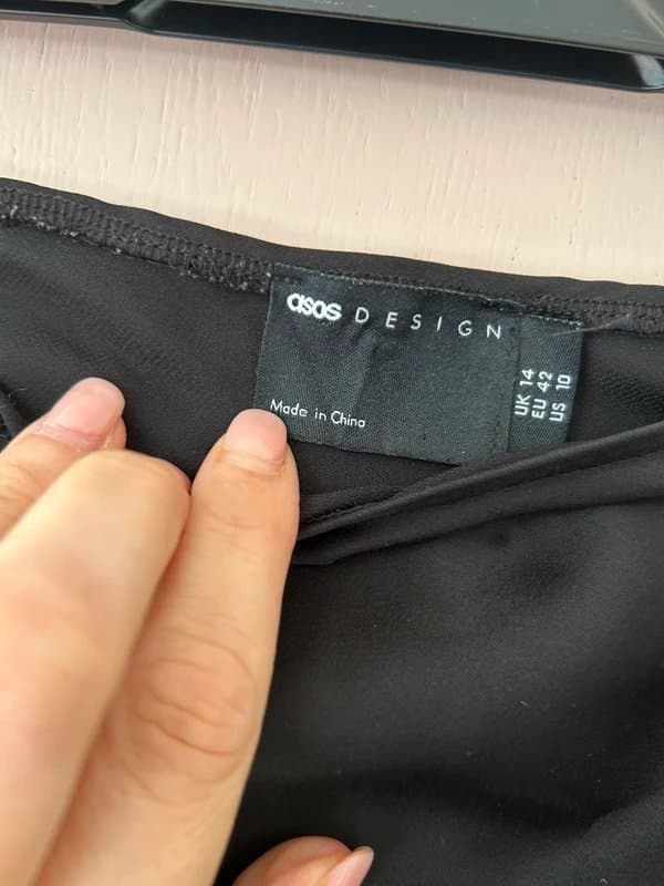 ASOS Design Black satin skirt