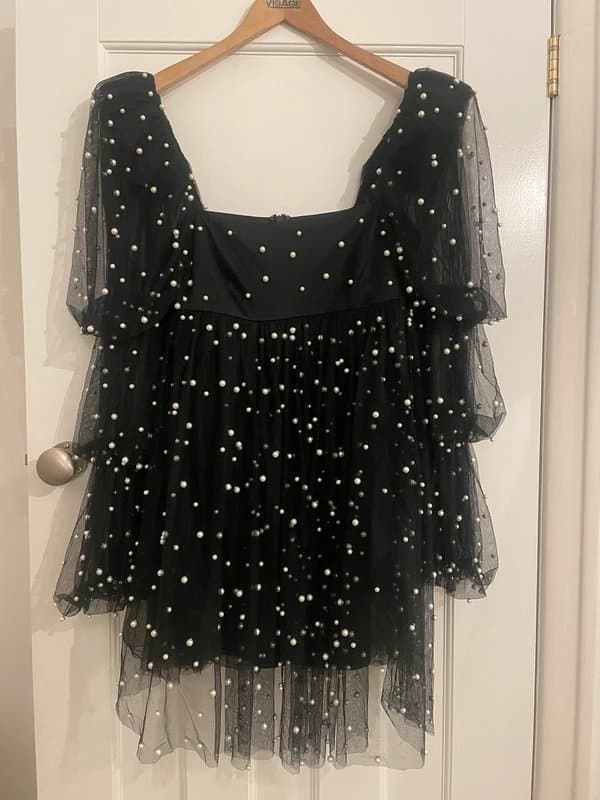 ASOS ASOS Luxe Tulle Dress With Pearls