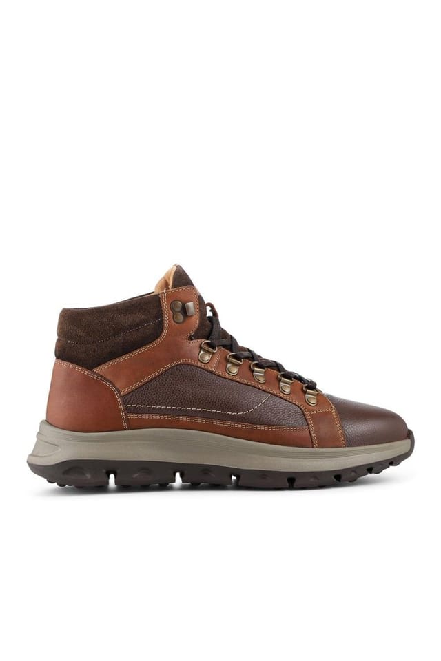 Pavers Pavers Men's Wide Fit Leather Cushioned Sole Boots in Brown - 2