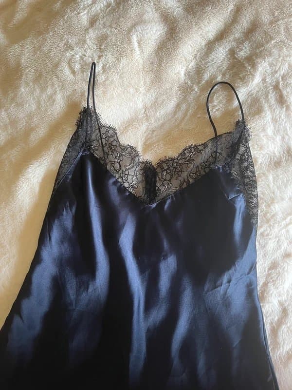 ASOS Black silk slip dress
