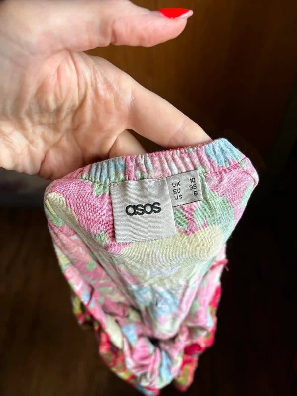 ASOS Pink Floral Bandeau Playsuit - Size 10