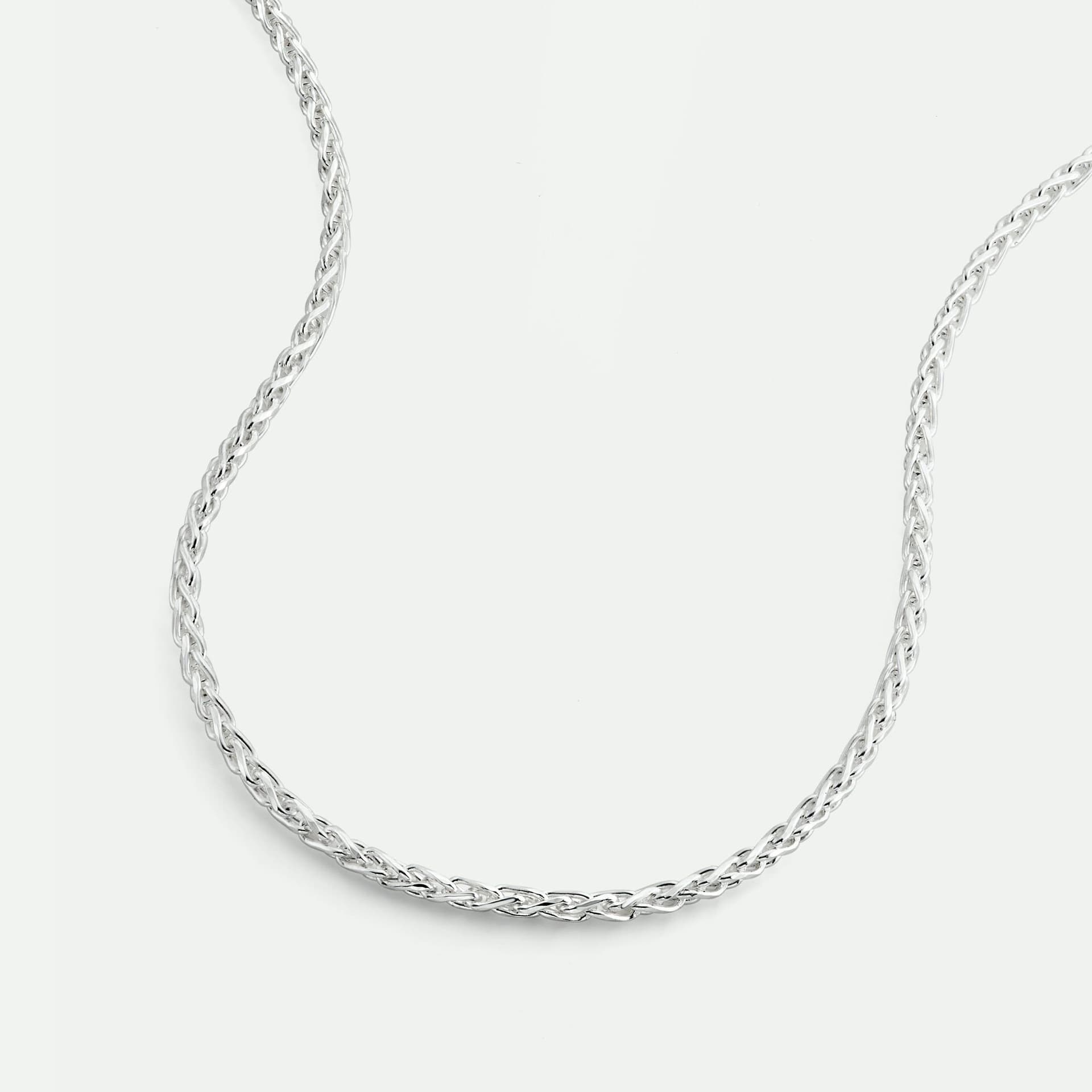 The Fine Collective The Fine Collective Silver Wheat Chain Necklace 18 Inch