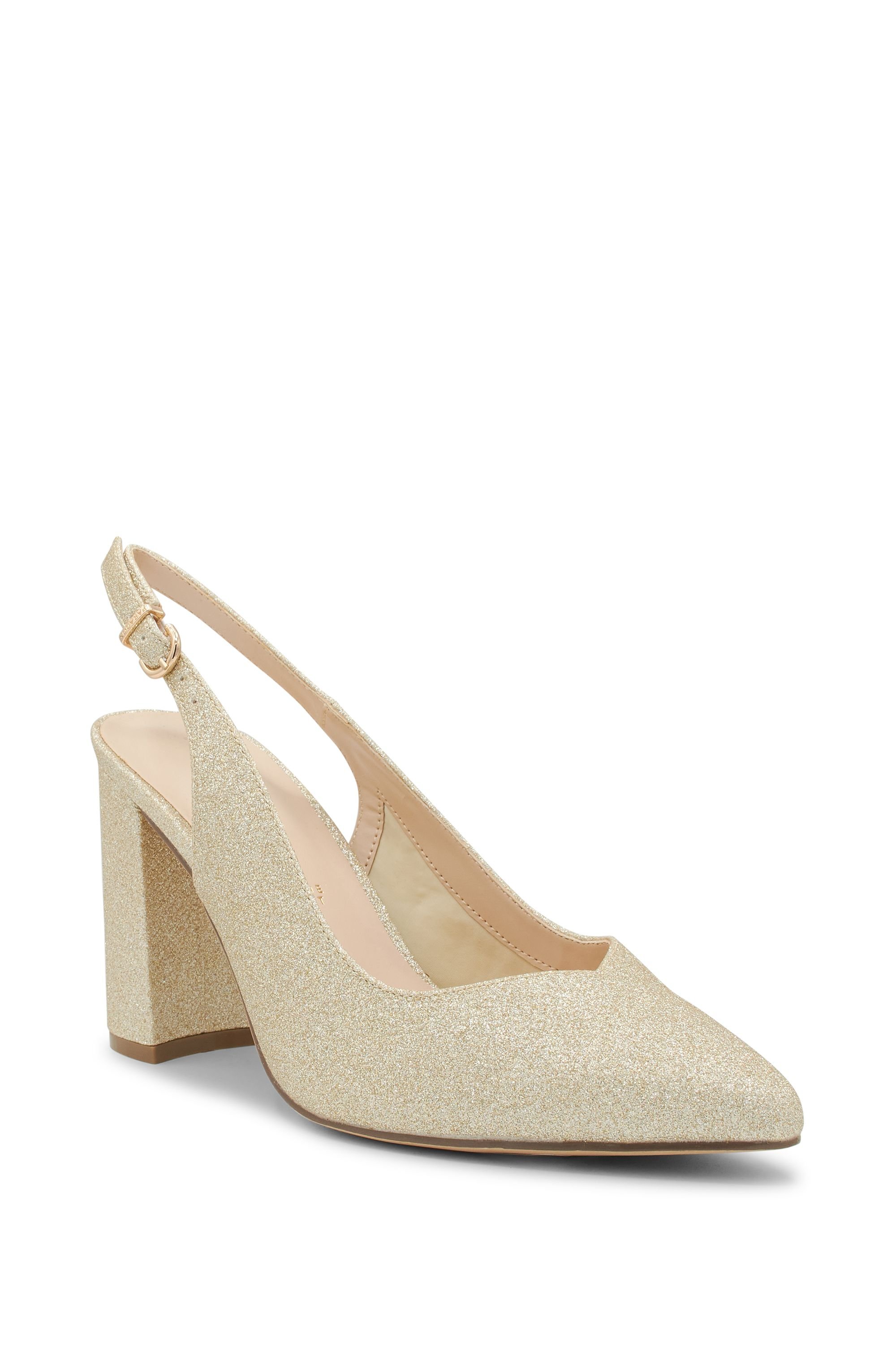 Paradox London Paradox London Women's 'Giovanna' Wide Fit Block Heel Slingback in Gold - 2