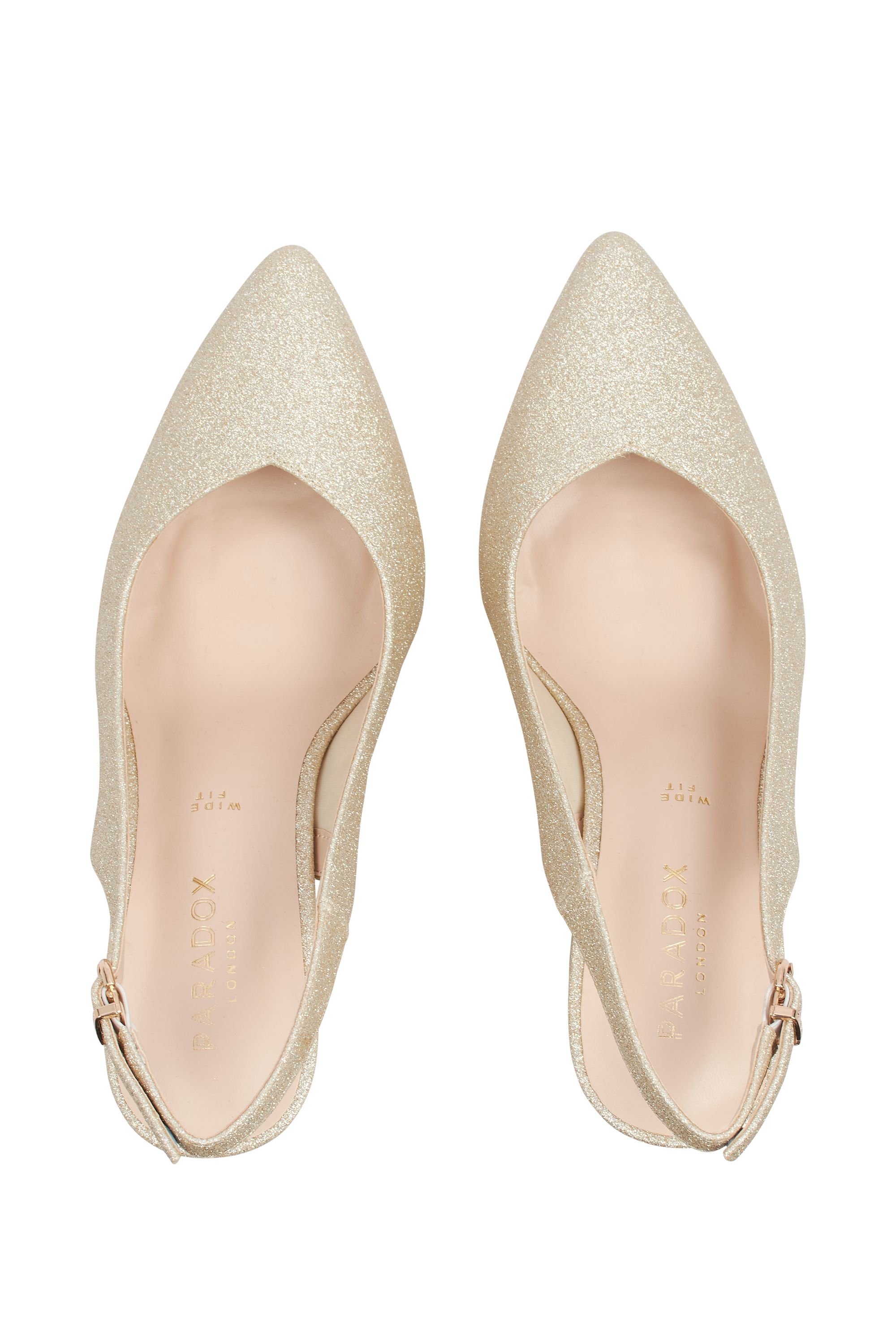 Paradox London Paradox London Women's 'Giovanna' Wide Fit Block Heel Slingback in Gold - 3